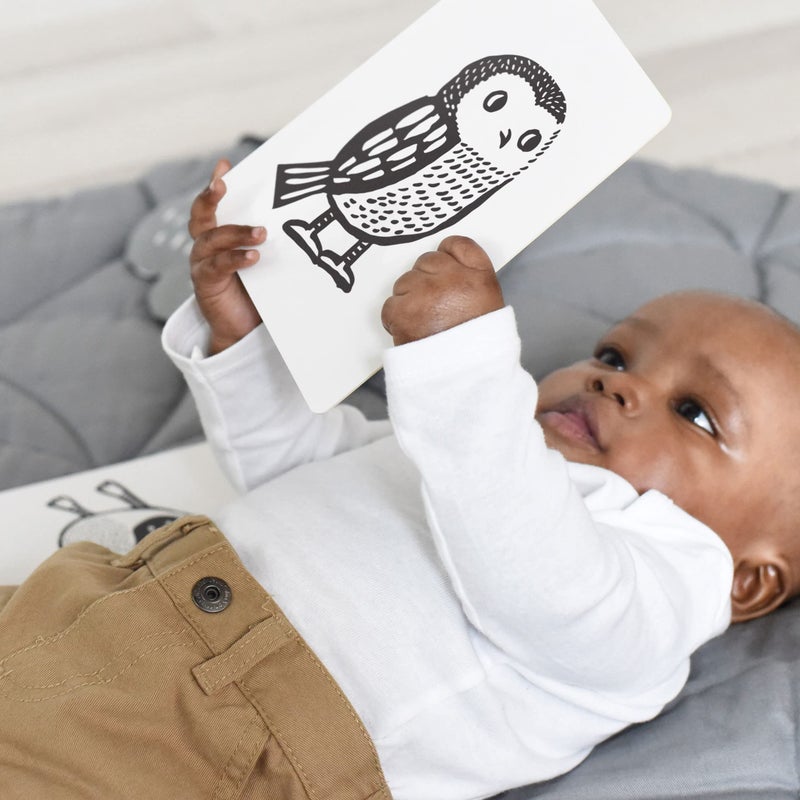 Wee Gallery Art Cards for Baby, Durable High Contrast Black and White Animal Flashcards for Newborns, Brain Development, Sensory Toys, Tummy Time Essentials for Infant and Toddler - Woodland Animals - Image 3