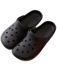 TAPIT Unisex Garden Clogs for Men Women Classic Slippers Adult Water Shoes Quick Drying Sandals for Indoor Outdoor Beach Pool (Black)  - Image 1