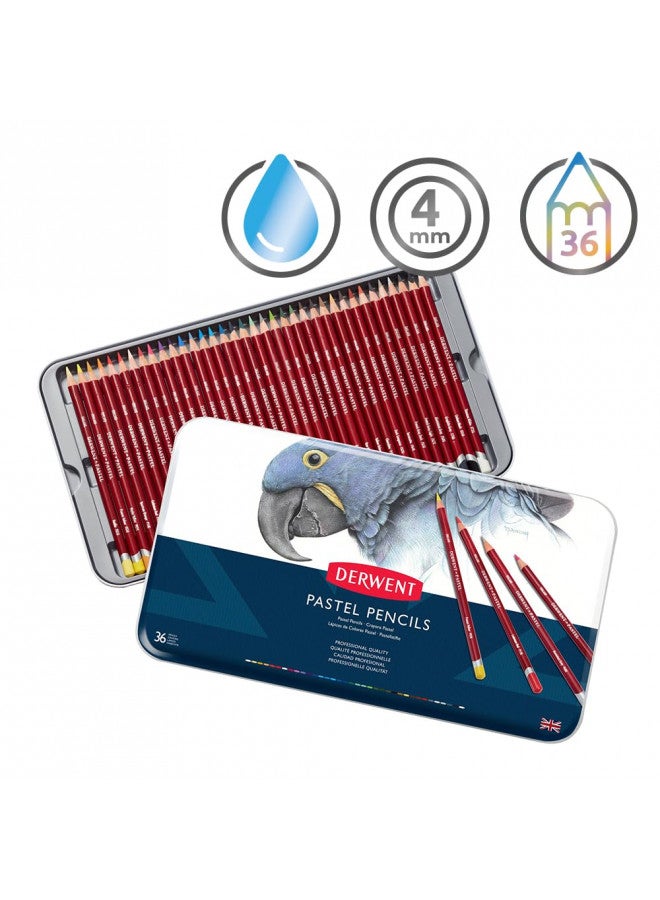 Derwent Pastel Pencils, 4mm Core, Metal Tin, 36 Count (0700307) - Image 3