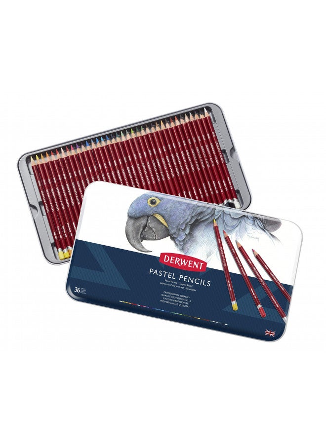 Derwent Pastel Pencils, 4mm Core, Metal Tin, 36 Count (0700307) - Image 1