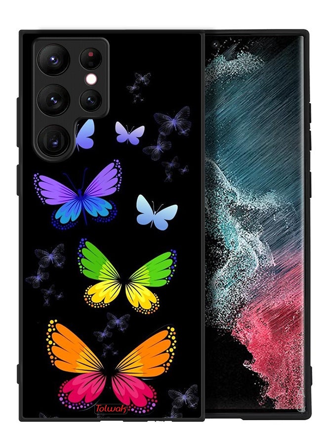Tolwak Samsung Galaxy S22 Ultra 5G Protective Case Cover Colorful Butterflies - Image 2