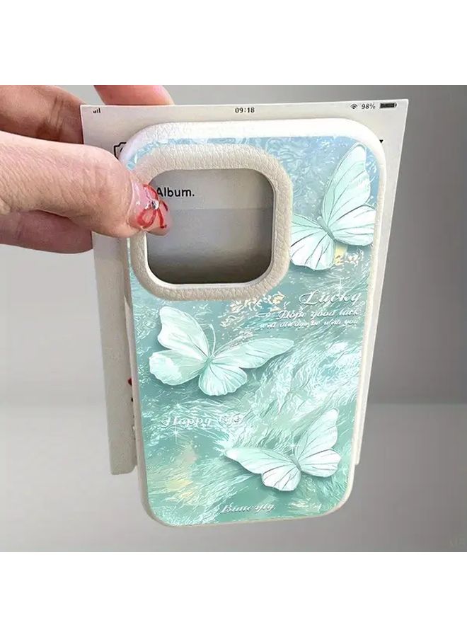 غلاف واقٍ مضاد للسقوط لنمط الفراشة الزرقاء الهلامية المتموجة لهاتف iPhone 13 - Image 3