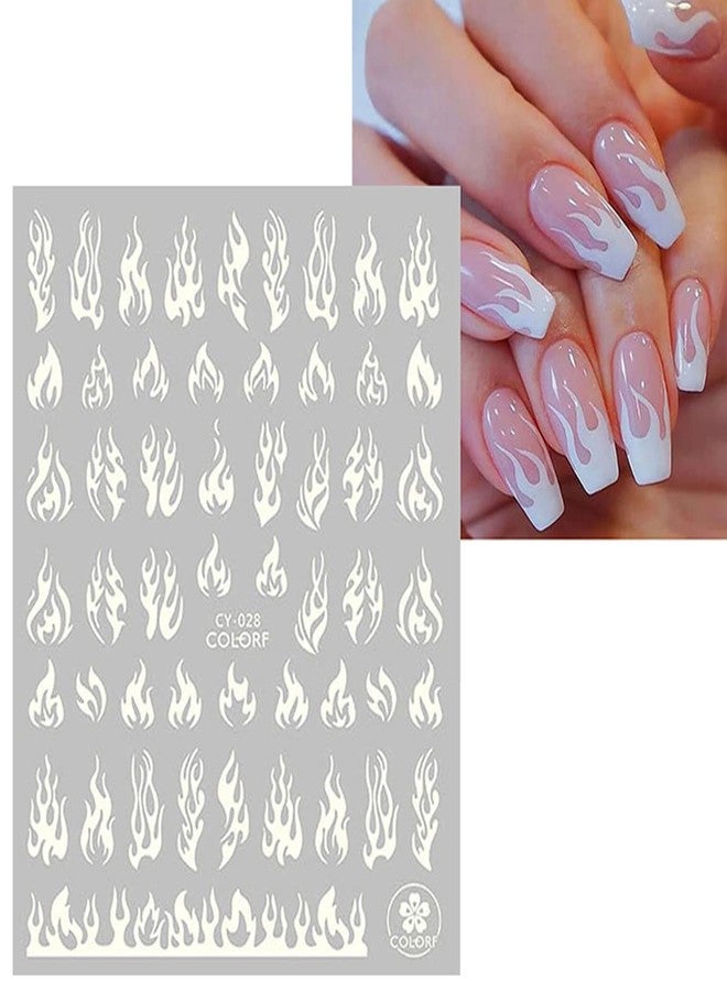 OSTTMA 6 Sheets Nail Art Stickers Luminous Nail Art Supplies 3D Self-Adhesive Nail Decals Flame Star Moon Heart Butterfly Rose Flower Designer Nail Stickers for Women Design Manicure Art Decorations - Image 3