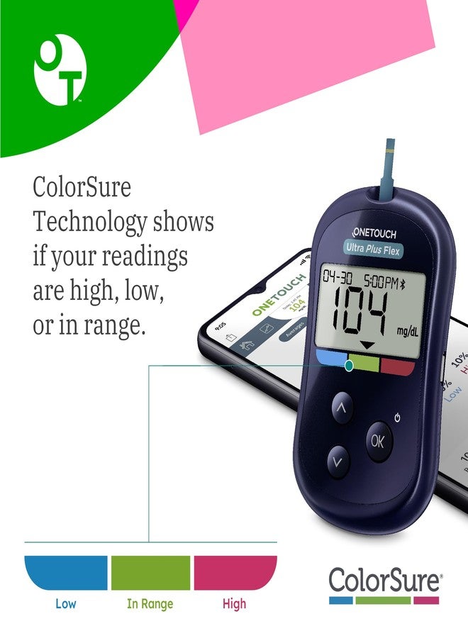 OneTouch Ultra Plus Flex Bonus Pack | 1 Blood Glucose UPF Meter, 1 Delica Plus Lancing Device, 10 Delica Plus 33g Lancets & Carrying Pouch - Image 3