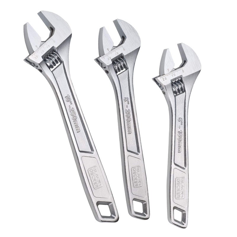 beyond by BLACKDECKER Adjustable Wrench Set 6Inch 8Inch 10Inch 3Pack BDHT8159092APB