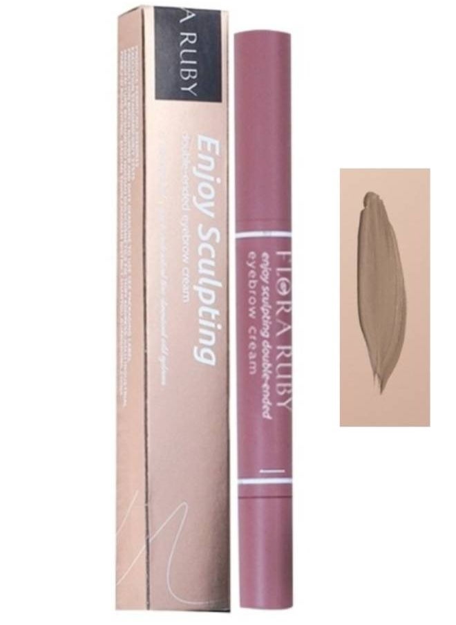 FLORA RUBY - Double Ended Eyebrow Cream Waterproof Eyebrow Pencil Premium Eyebrow Pen with Spoolie Brush Longwearing for Perfect Brows Professional Precision Defines Universal Benefit Eyebrow Pencil - Image 1