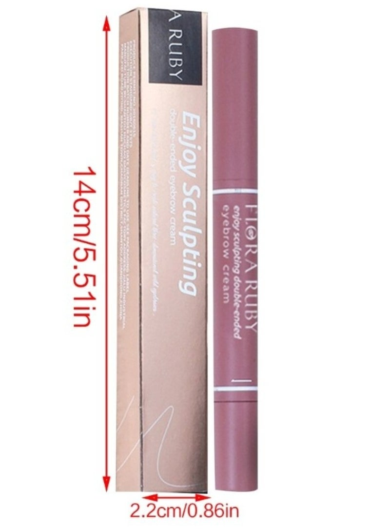 FLORA RUBY - Double Ended Eyebrow Cream Waterproof Eyebrow Pencil Premium Eyebrow Pen with Spoolie Brush Longwearing for Perfect Brows Professional Precision Defines Universal Benefit Eyebrow Pencil - Image 1