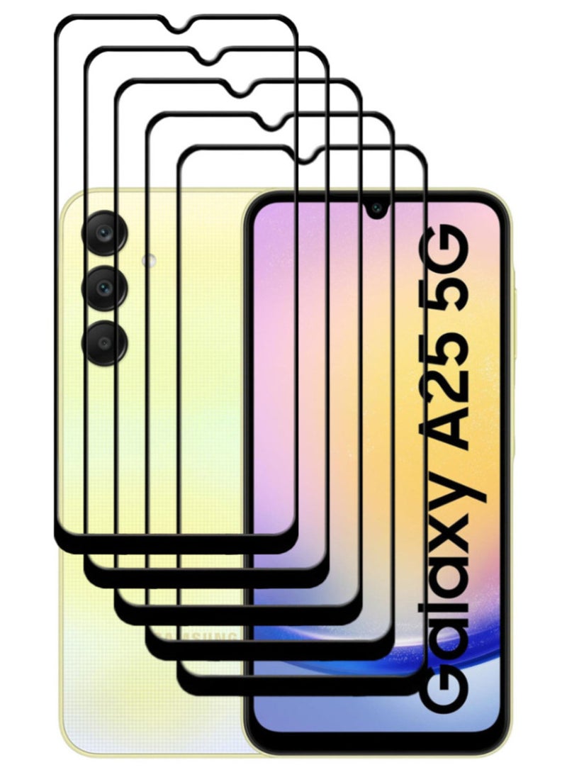 ACLIX 5 Pieces Antistatic ESD Dustproof Premium Quality High Definition Tempered Glass Screen Protector Designed For Samsung Galaxy A25 - Image 1