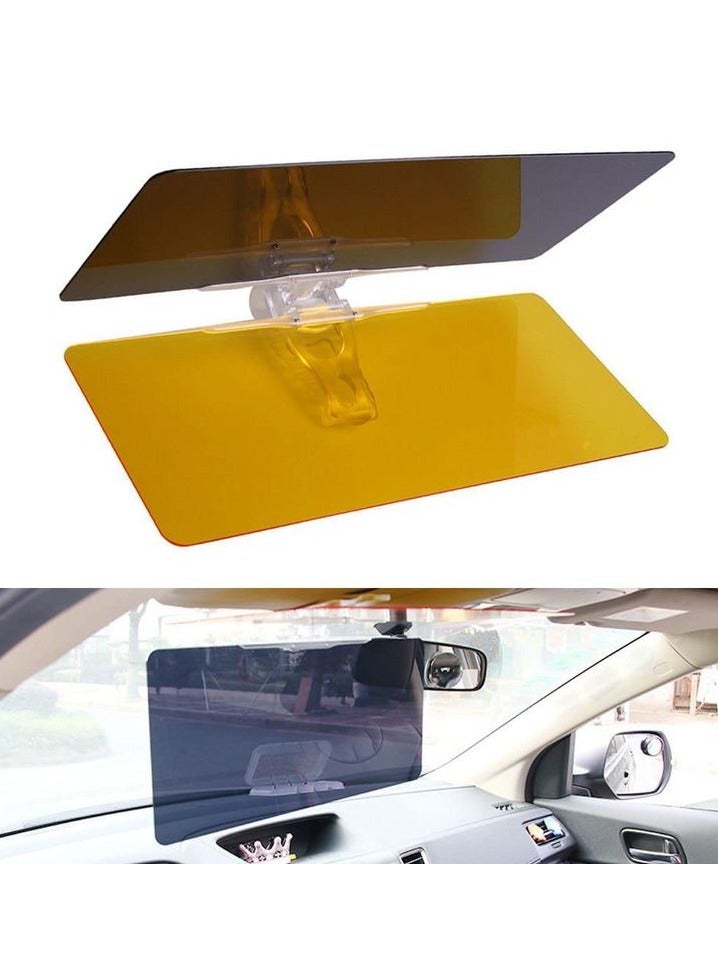 2 1 شمس ليلا ونهارا HD Sun للسيارة مضاد للوهج ومضاد للانبهار للأشعة فوق البنفسجية للحماية من أشعة الشمس على الزجاج الأمامي للرؤية والقيادة الآمنة - Image 1