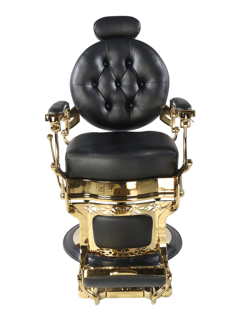 Vintage Professional Barber Chair – Black Leather, Hydraulic System, 3-Year Warranty – Ideal for Spa, Salon, and Barbershop - Image 2