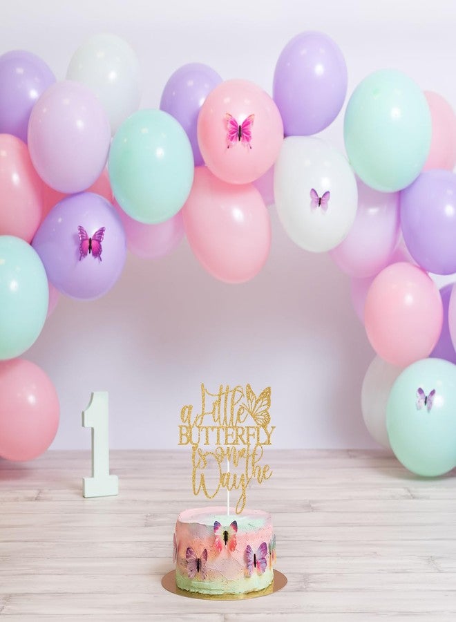 PYBHILK Gold Glitter A Little Butterfly is on the Way Cake Topper, Oh Baby/Welcome Baby, Spring Butterfly Themed Baby Shower Party Decorations Supplies for Baby Girls - Image 5