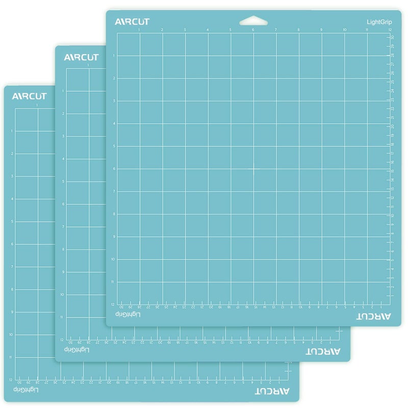 AIRCUT Light Grip Cutting mat for Cricut Maker 3/Maker 4/Maker/Explore 3/4/Air 2/Air/One(12x12 Inch, 3 Mats) Light Adhesive Sticky Blue Quilting Cricket Cutting Mats Replacement Accessories for Cricut - Image 1