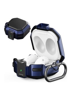 KASTWAVE Armor Case Cover for Samsung Galaxy Buds Pro, Galaxy Buds Live, Galaxy Buds 2 Case Cover with Security Lock, Hard Rugged PC Shockproof Case Cover with Keychain/Straps Blue  - Image 1