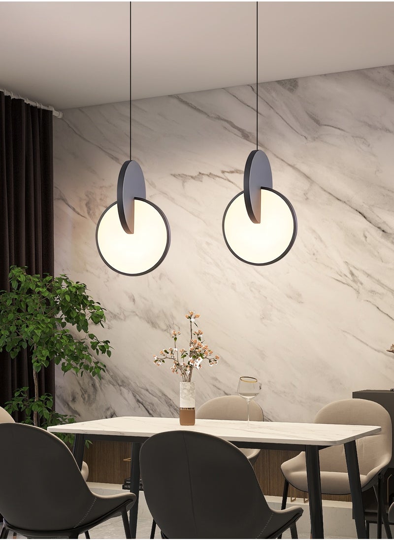 YATAI LIGHTING Modern LED Pendant Light Fixture, 8W Dimmable Round Shape LED Ceiling Light with Adjustable Height, 3000K-6000K Color Temperature, 4.72" Diameter for Kitchen/Bedroom/Living Room, Black  - Image 5