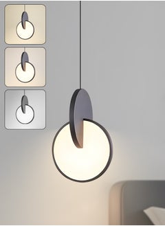 YATAI LIGHTING Modern LED Pendant Light Fixture, 8W Dimmable Round Shape LED Ceiling Light with Adjustable Height, 3000K-6000K Color Temperature, 4.72" Diameter for Kitchen/Bedroom/Living Room, Black  - Image 1