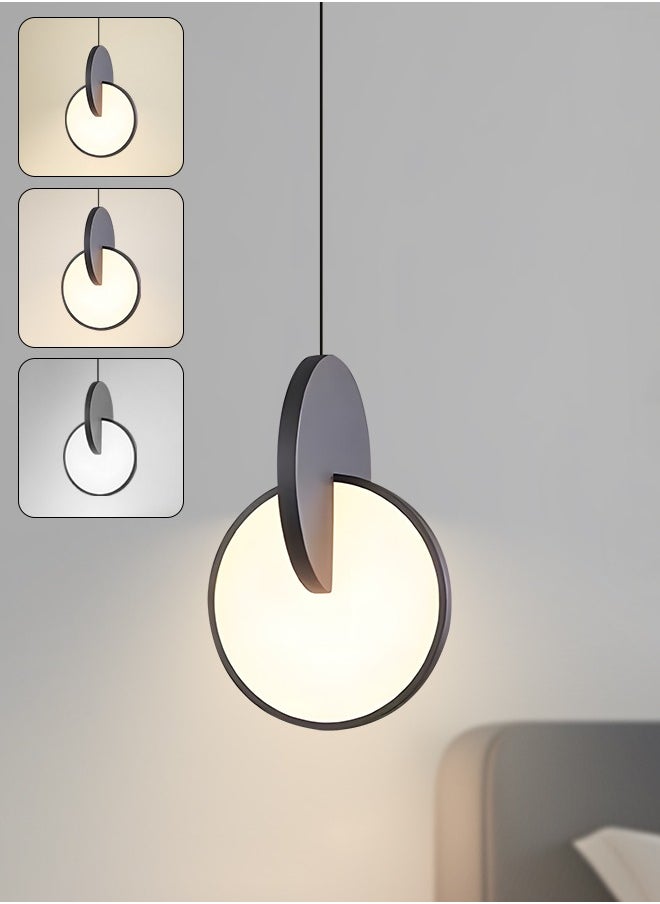 YATAI LIGHTING Modern LED Pendant Light Fixture, 8W Dimmable Round Shape LED Ceiling Light with Adjustable Height, 3000K-6000K Color Temperature, 4.72" Diameter for Kitchen/Bedroom/Living Room, Black  - Image 1