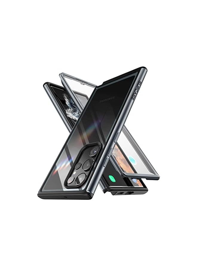 SupCase - Edge XT Series Case for Samsung Galaxy S23 Ultra 5G (2023), Slim Frame Clear Protective Case with Built-in Screen Protector (Black) - Image 1
