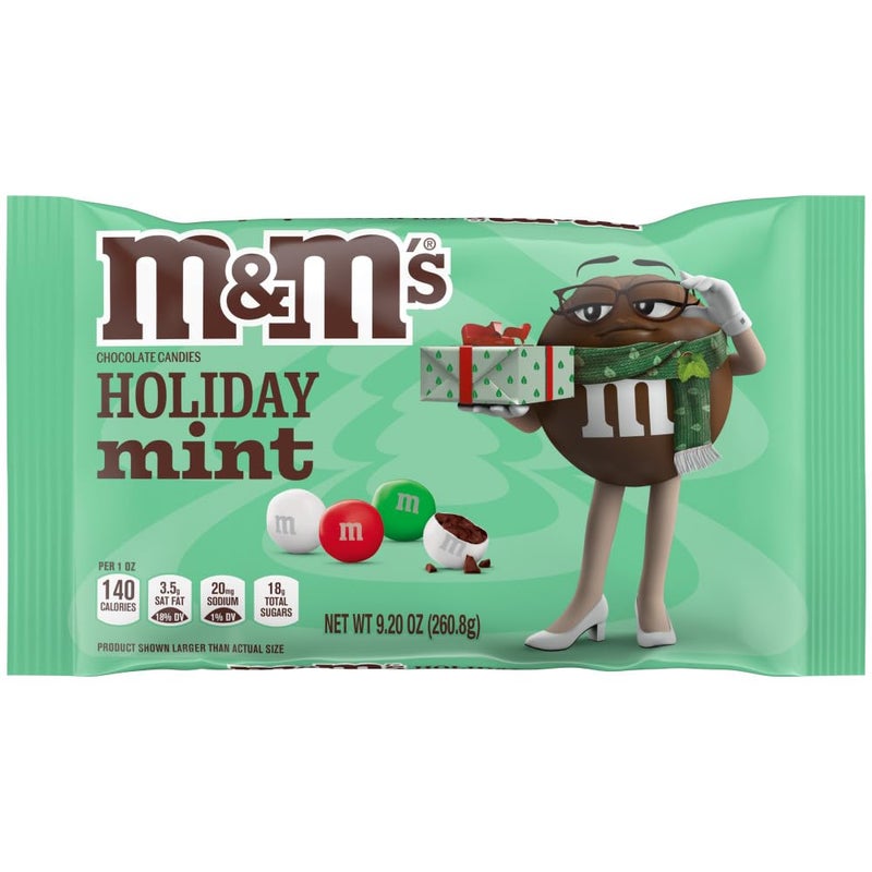 M&M'S Holiday Mint Chocolate Christmas Candy Assortment, 9.2 oz Bag - Image 1