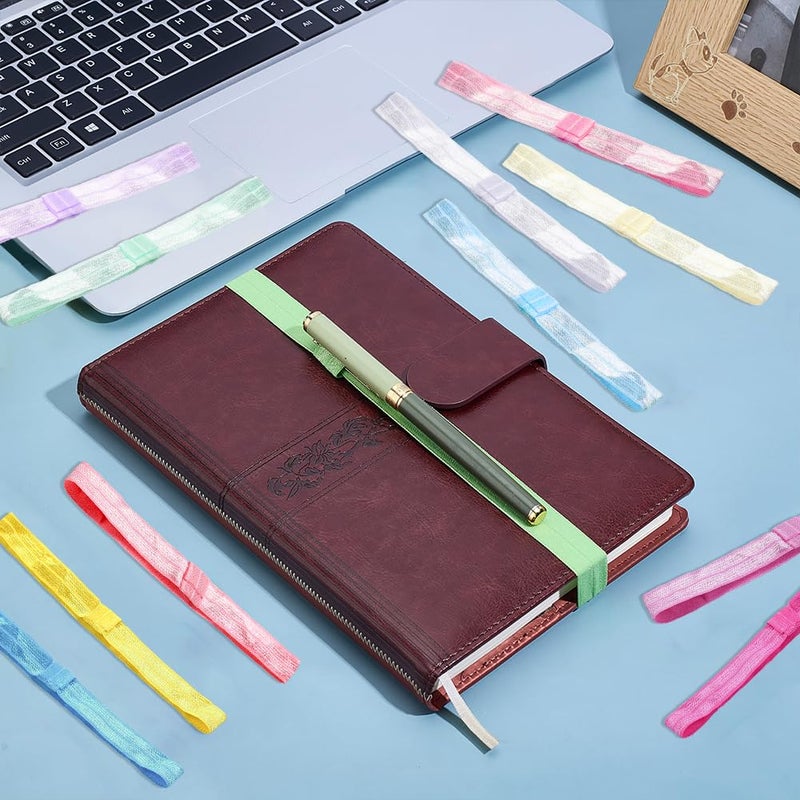 PH PandaHall 12 Colors Elastic Planner Bands Elastic Bookmarks Elastics Rope Bands Book Strap Notebook Stretchy Band with Pen Holder Loop for School Office Travel Journals Planner Reader Supplies - Image 4
