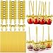 Jutom 200 Pcs Cake Pop Sticks and Bows Kit Include 100 Ribbon Twist Tie Bows 100 Paper Striped Straws for Cake Pops Candies Lollipops Chocolates Wedding Christmas Packaging Party SuppliesGold - Image 4