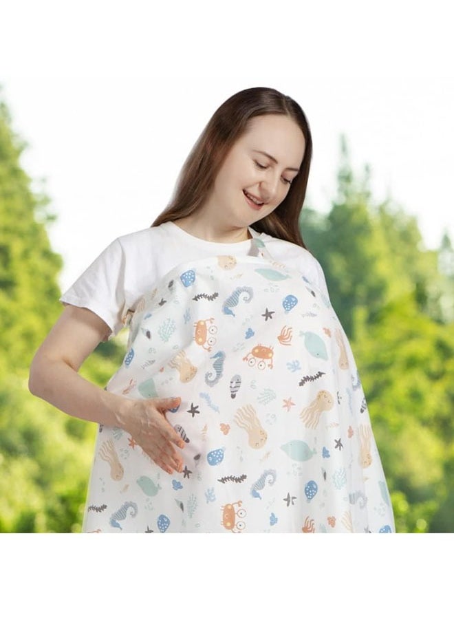 Aissiora Nursing Breastfeeding Cover with Rigid Hoop for Mother Nursing Apron Multi-use Carseat Canopy Baby Nursing Cover for Breastfeeding Breathable Covers Baby Car Seat Nursing Poncho  - Image 5