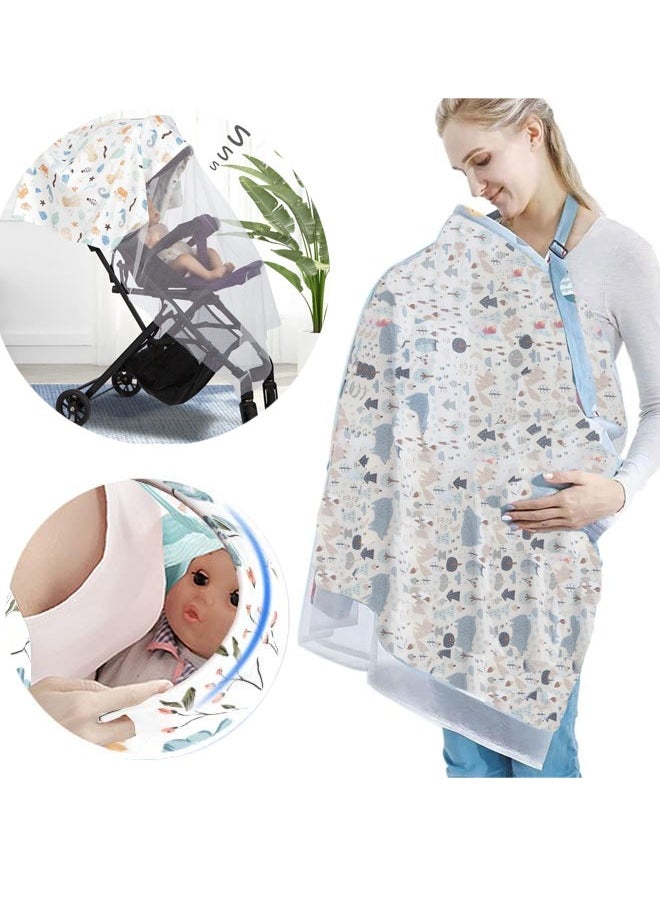 Aissiora Nursing Breastfeeding Cover with Rigid Hoop for Mother Nursing Apron Multi-use Carseat Canopy Baby Nursing Cover for Breastfeeding Breathable Covers Baby Car Seat Nursing Poncho  - Image 1