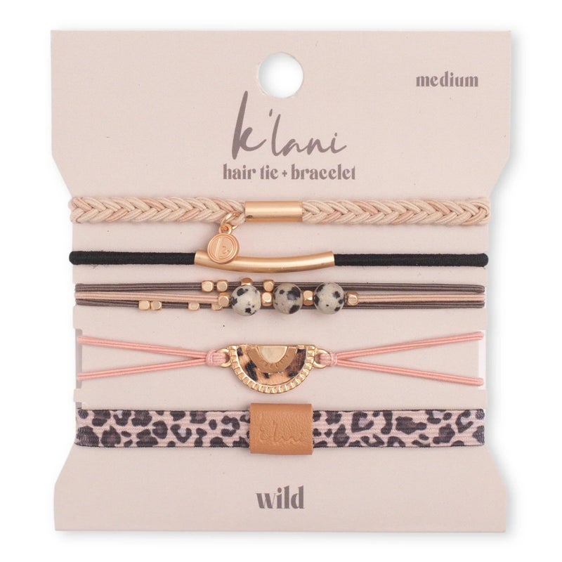 K'lani Klani Wild Hair Tie Bracelets for Women Boho Hair Ties Elastic Bracelet Accessories for Hairs Wrist Gift for Birthdays Mothers Day Graduation 5 Pack Large - Image 2