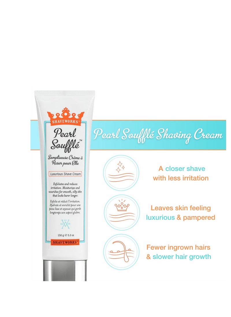 shaveworks - Shaveworks Pearl Soufflé Shaving Cream for Women – Soothing, Hydrating Shave Lotion for Legs, Underarms, Bikini Area – Reduces Irritation, Slows Future Hair Growth 5.3 Fl Oz - Image 1