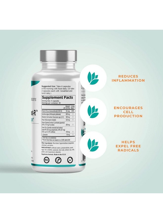 Life Seasons Stem Boostr Support Stem Cell Production Spirulina Blueberry Royal Jelly Brown Seaweed And Lcarnosine 120 Capsules  - Image 3