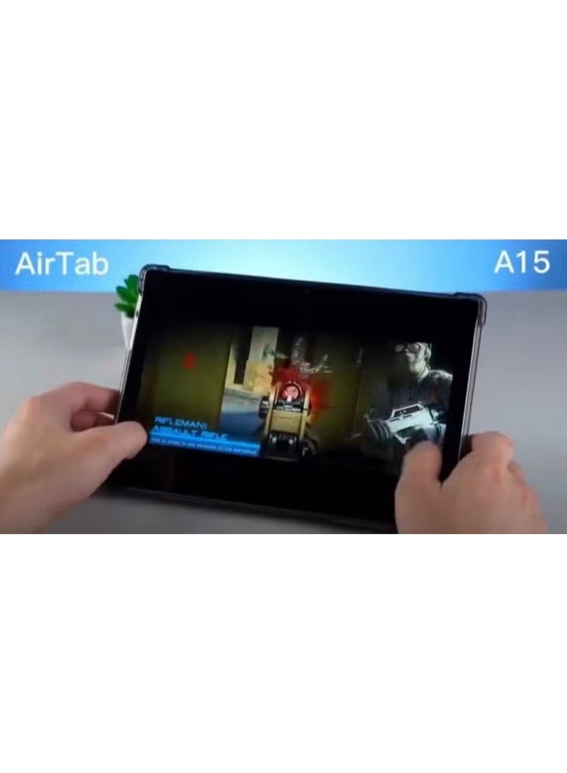 AirTab A15 5G Wi-Fi Android Tablet with 10.1 Inch Display 16GB RAM 1TB ROM 10000mAh Battery with Wireless Arabic Keyboard Blue - Image 4