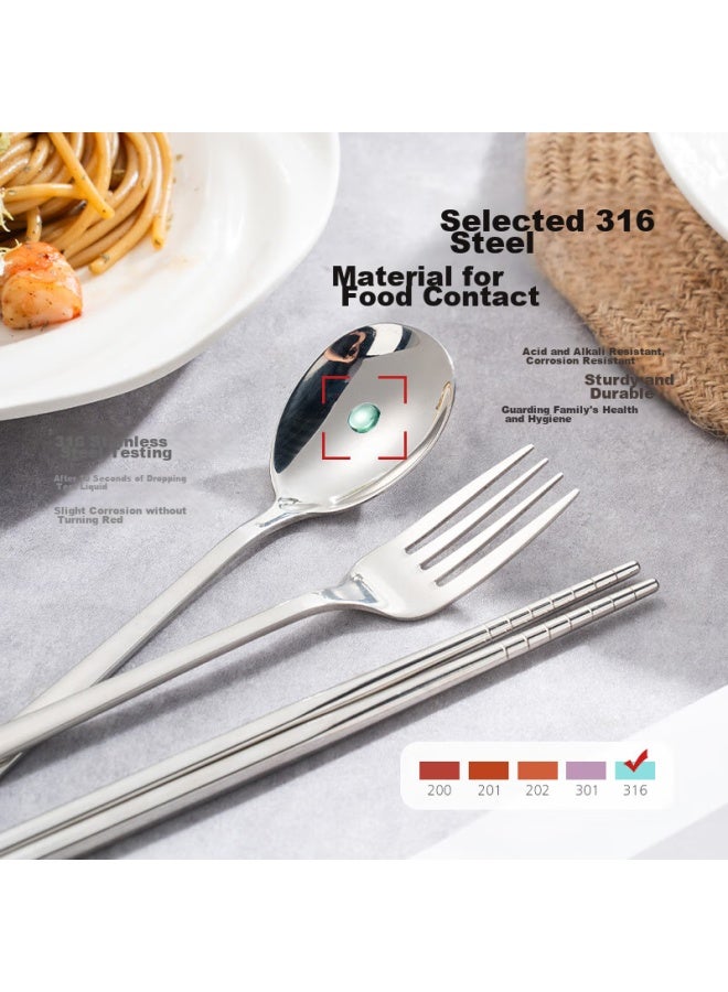 CAIZHI Caizhi (caizhi) 316 Stainless Steel Chopsticks And Spoon Set Portable Tableware Storage Box Student Travel Three-piece Set Cz6964 - Image 2