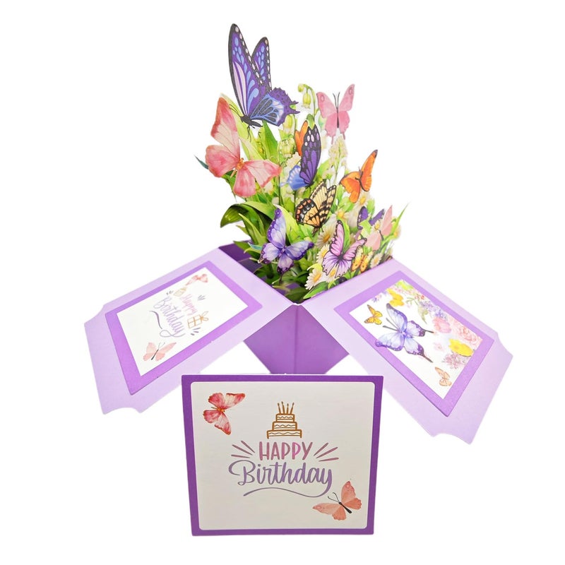 Akeydeco 3D Pop Up Birthday Cards,Birthday Pop Up Greeting Cards Laser Cut Happy Birthday Cards Including Envelopes Best for Mom,Wife,Sister, Boy,Girl,Friends 1 Pack - Image 4