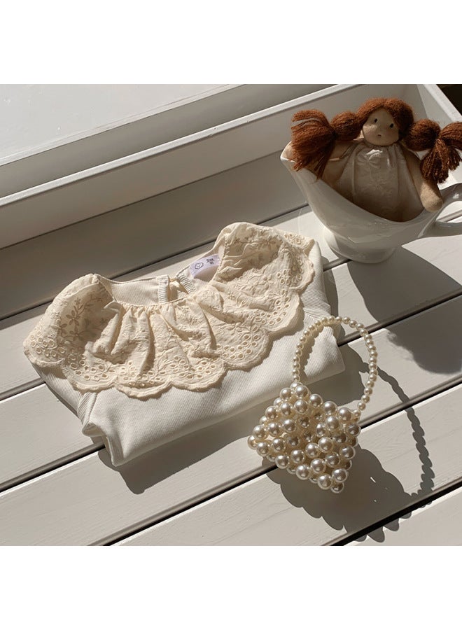 Girls' Bottoming Shirt Spring & Fall New Kidsren's Lace Collar Long-sleeved Top Baby Casual Color Western Style Shirt