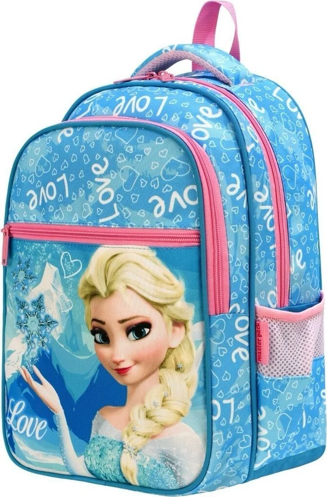تيزجيلسين Girls Princess Elsa Colorful Printed 3 Compartment and Nutrition Elementary School Backpack and School Bag