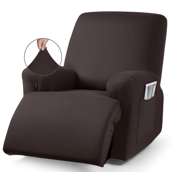 RECLINER CHAIR COVERS STRETCH POLYESTER FABRIC 3PIECE FOR LARGE RECLINERS SOFT BREATHABLE AND SKINFRIENDLY FURNITURE PROTECTOR FITS MOST RECLINER SIZES COFFEE