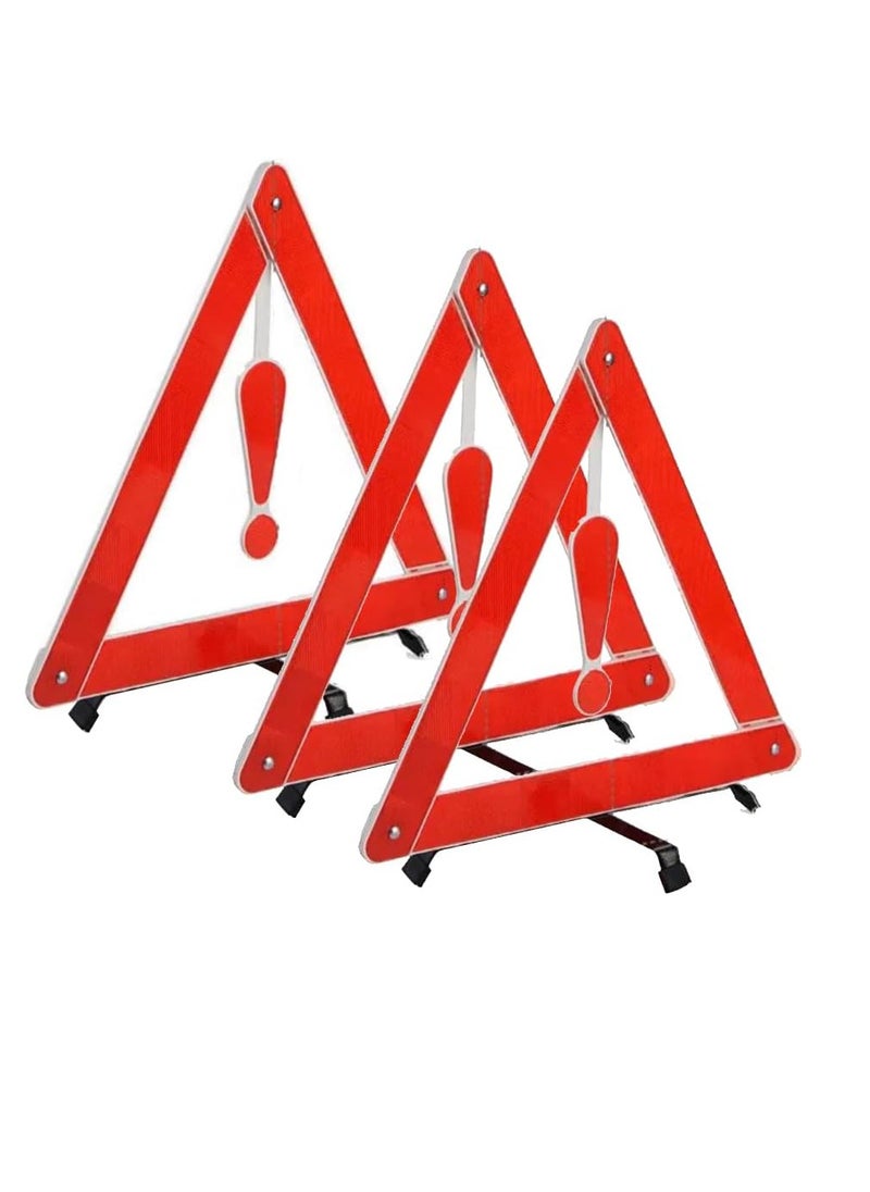 null - Emergency car warning triangle  reflective and folding triangle for road safety compliant standard question mark base black  3pcs  from Rana store - Image 1