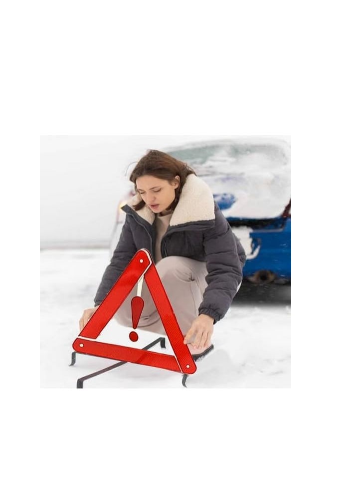 null - Emergency car warning triangle  reflective and folding triangle for road safety compliant standard question mark base black  3pcs  from Rana store - Image 1