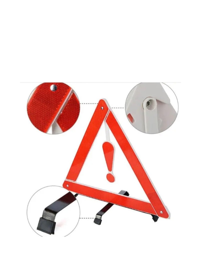 null - Emergency car warning triangle  reflective and folding triangle for road safety compliant standard question mark base black  3pcs  from Rana store - Image 1