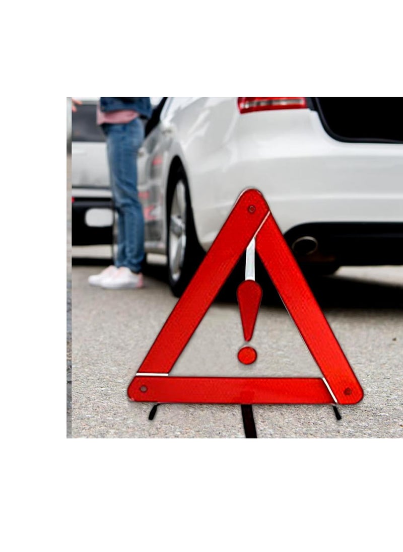 null - Emergency car warning triangle  reflective and folding triangle for road safety compliant standard question mark base black  3pcs  from Rana store - Image 1