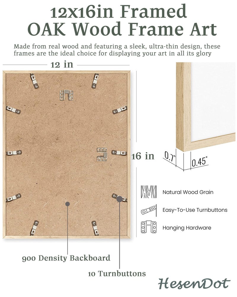 HesenDot Natural OAK Wood Los Angeles Cityscape Framed Wall Art 12x16in City Skyline Canvas Wall Print Modern Urban Landmark Wall Decor for Living Room Bedroom Office Gallery Gifts Set of 1 - Image 3