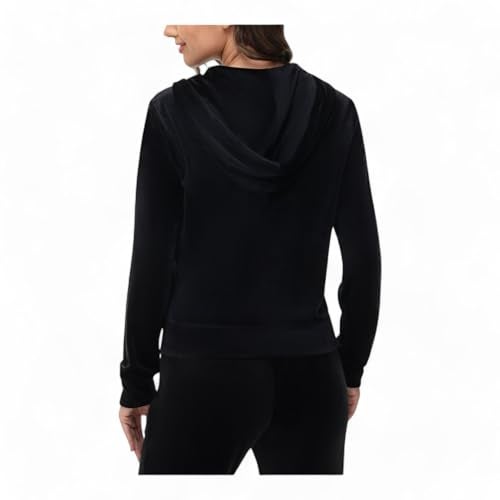 Juicy Couture Women's Bling Velour Hoodie (US, Alpha, X-Small, Regular, Regular, Black) - Image 3