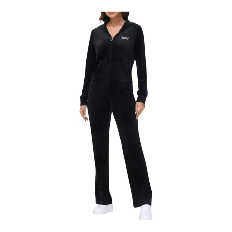 Juicy Couture Women's Bling Velour Hoodie (US, Alpha, X-Small, Regular, Regular, Black) - Image 5
