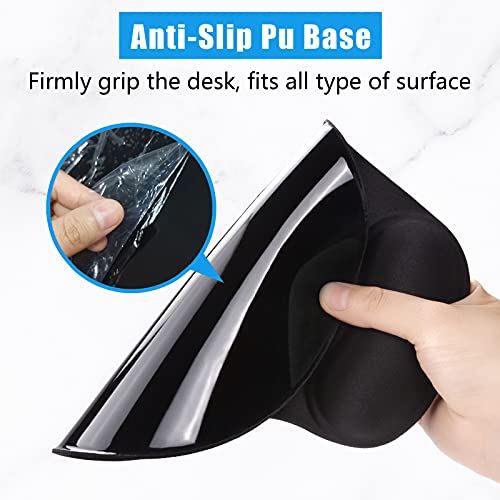 Hsurbtra Ergonomic Mouse Pad with Wrist Rest Support, Gel Mouse Pads with Non-Slip PU Base, Pain Relief Memory Foam Computer Mat, Cute Office Supplies Desk Decro Accessories, Jet Black - Image 5