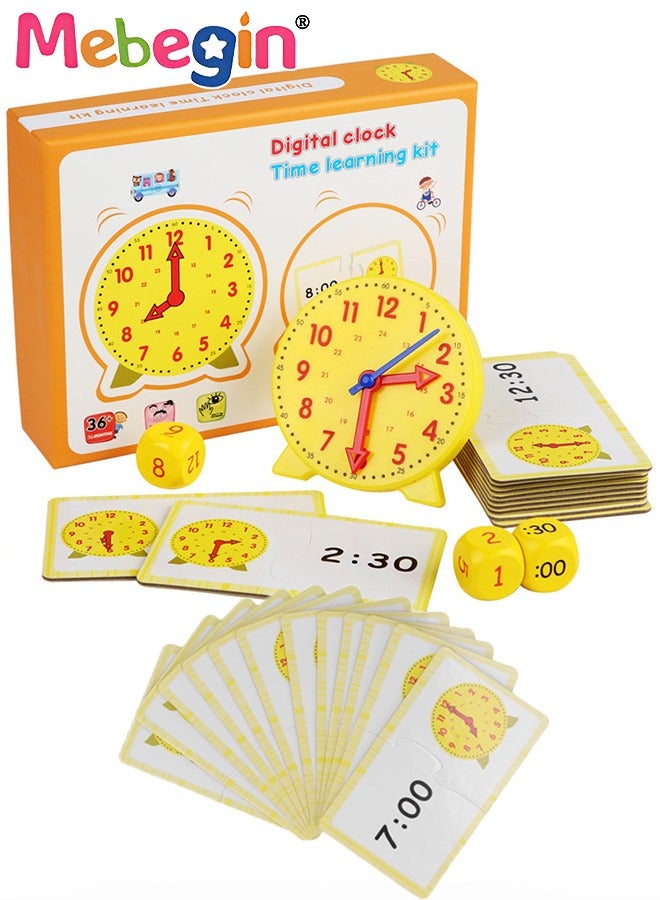 16 Piece Learning Resources Big Time Student Clock Teaching and Demonstration Activity Set with 12 Double Side Cards Recognize Time Preschool Teaching Equipment Teaching Aids for Kids - Image 1