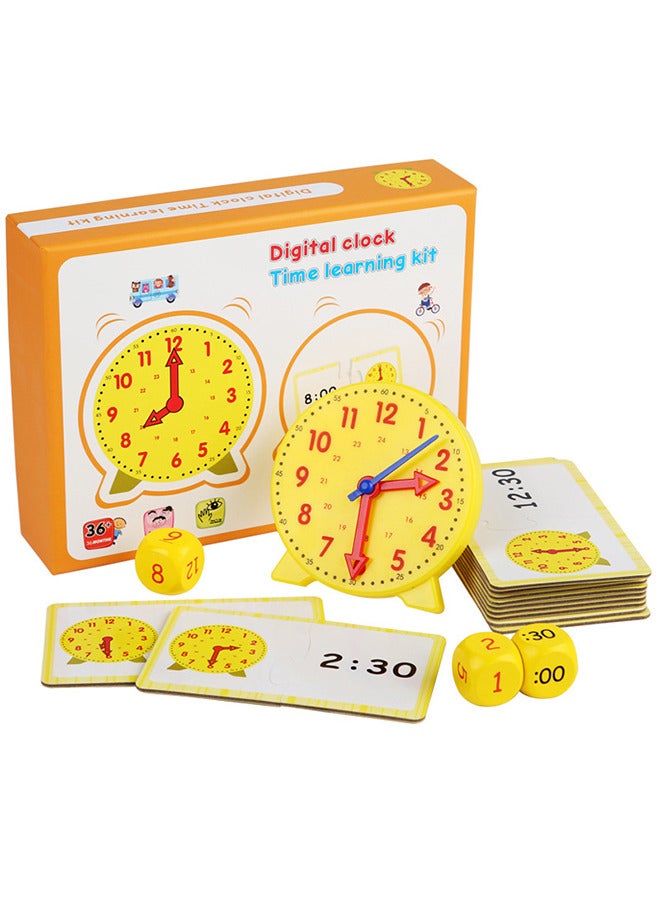 16 Piece Learning Resources Big Time Student Clock Teaching and Demonstration Activity Set with 12 Double Side Cards Recognize Time Preschool Teaching Equipment Teaching Aids for Kids - Image 2