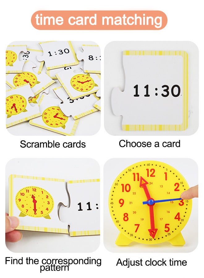 16 Piece Learning Resources Big Time Student Clock Teaching and Demonstration Activity Set with 12 Double Side Cards Recognize Time Preschool Teaching Equipment Teaching Aids for Kids - Image 5