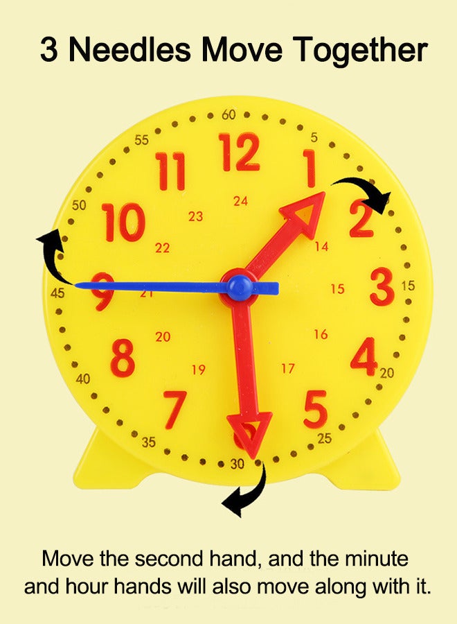 16 Piece Learning Resources Big Time Student Clock Teaching and Demonstration Activity Set with 12 Double Side Cards Recognize Time Preschool Teaching Equipment Teaching Aids for Kids - Image 4