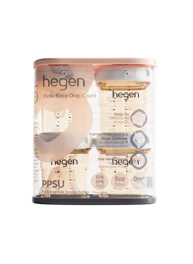 hegen Pack Of 4 Breast Milk Storage Ppsu, 150 ml  - Image 3