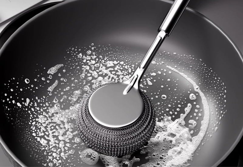 Stainless Steel Wire with Long Handle for Easy Control – Versatile Cleaning Brush for Dishes, Pots, Stubborn Stains Remover - Image 3
