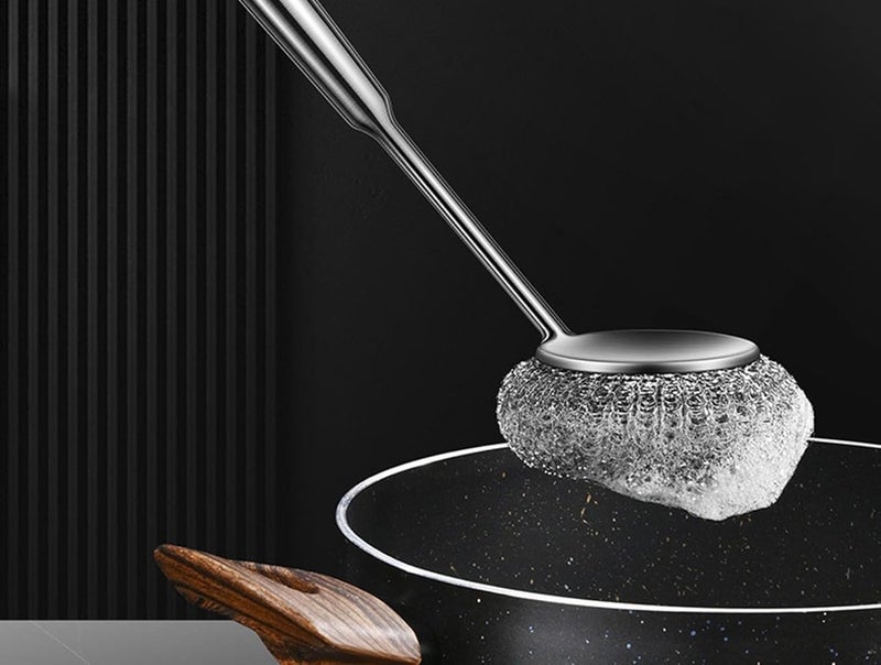Stainless Steel Wire with Long Handle for Easy Control – Versatile Cleaning Brush for Dishes, Pots, Stubborn Stains Remover - Image 2